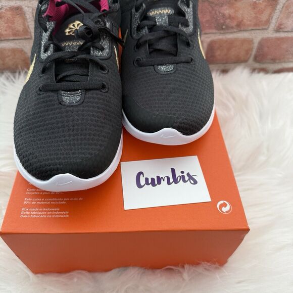 NIKE Flex Experience RN 11 NN Black/Gold/White Wmns‎ Sz 10 (Men 8.5) DD9283 011 - Picture 6 of 8